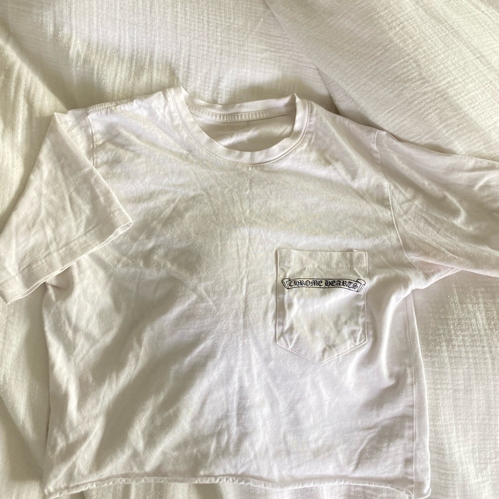 Chrome Hearts cropped white t-shirt